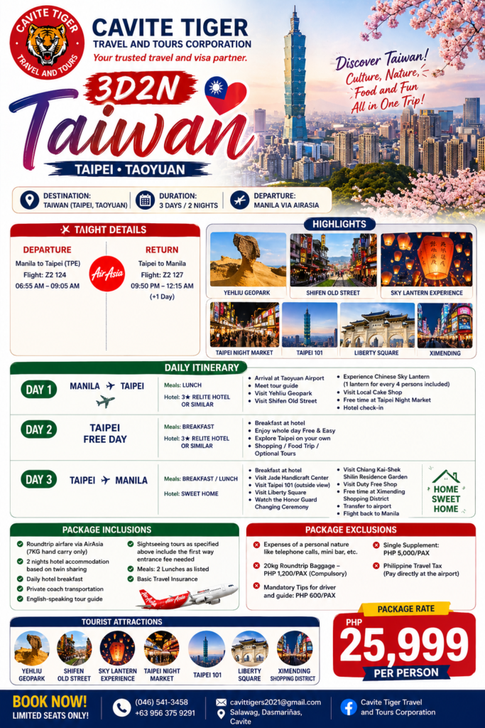 3d2n taiwan